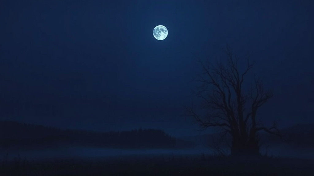 Ethereal Night Scene in Atmospheric Lighting