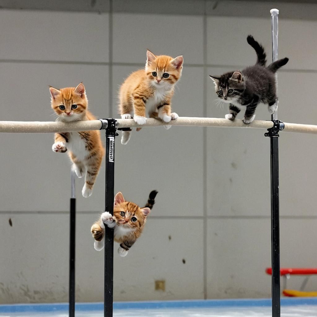 Kittens Gymnastics and Ice Skating Adventure