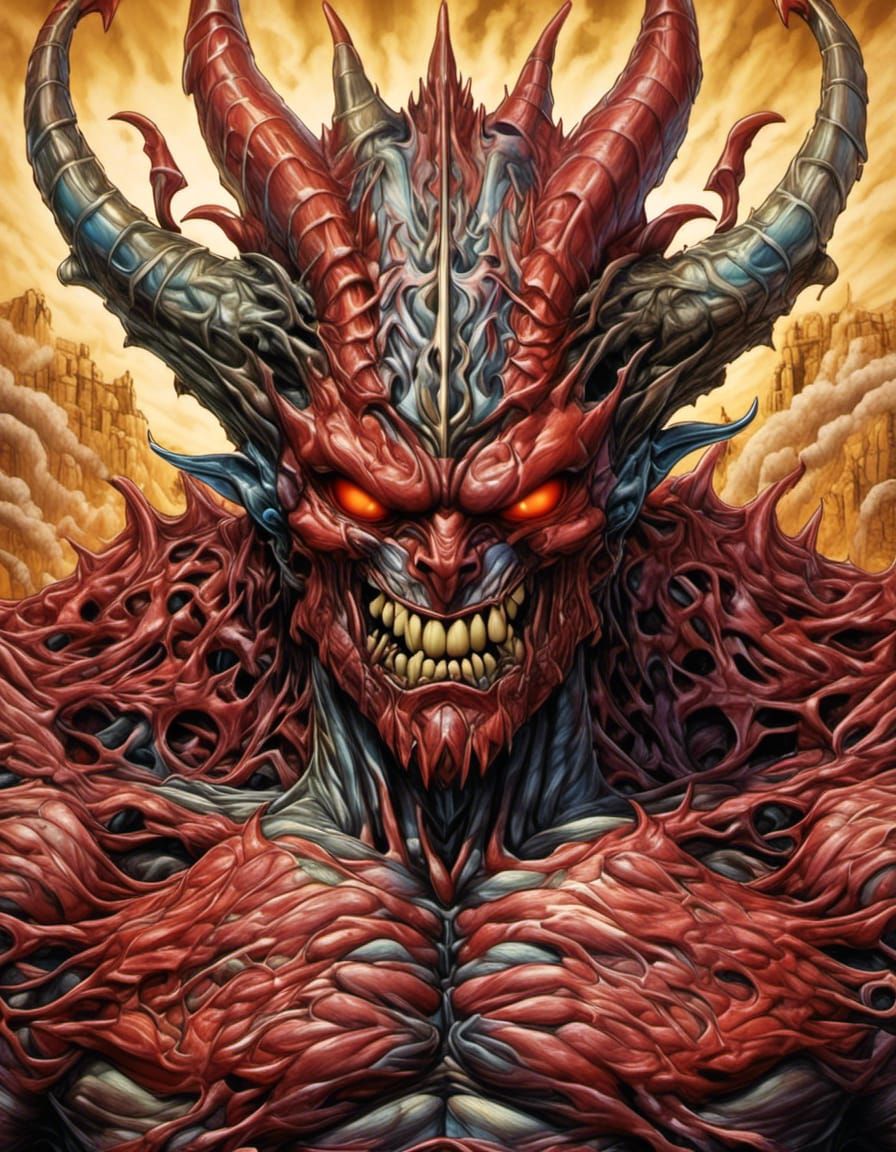 Muscular Demon Anime Poster by Naoto Hattori