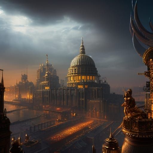 Governmental City in Hell: A Digital Matte Painting