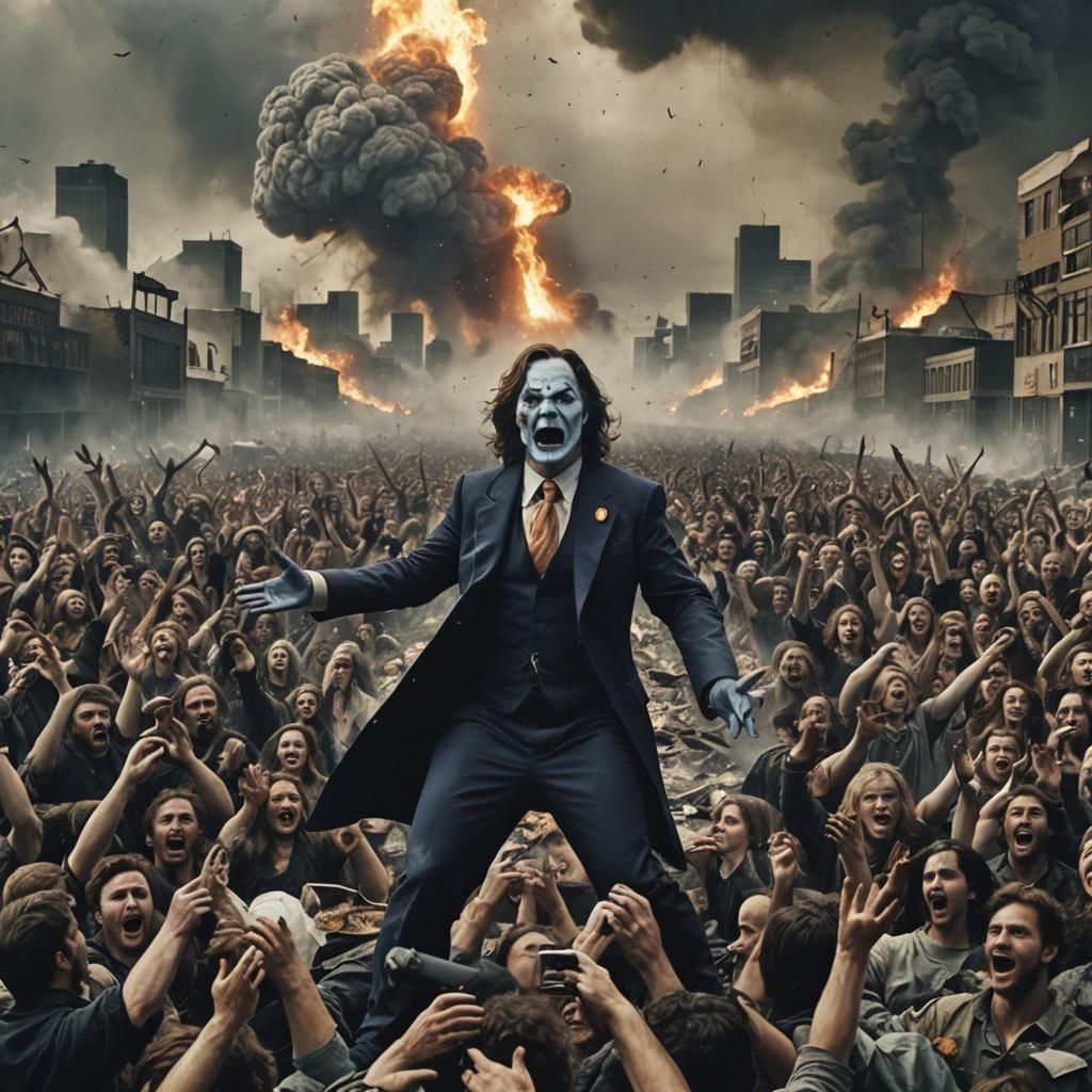 Apocalyptic Applause: A Dramatic AI-Generated Image