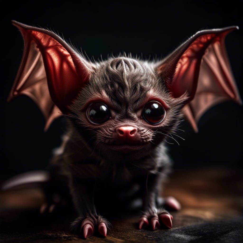 Cute Vampire bat kitten