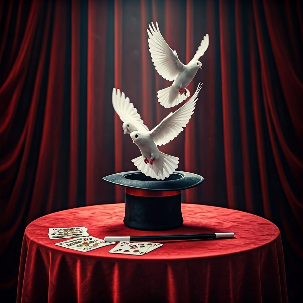 Majestic Illusionist's Table Setting in Futuristic, High-Con...