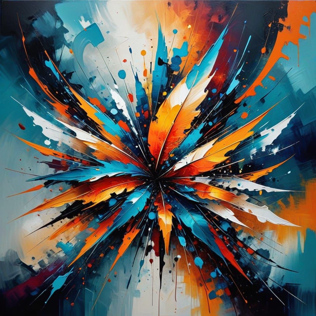Stunning Abstract Painting in Vibrant Style