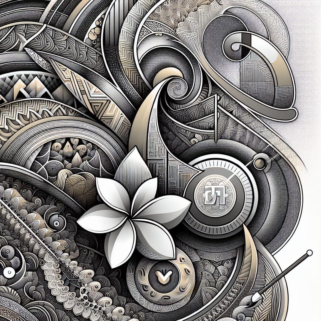 Frangipani Charity Wealth Zentangle Art