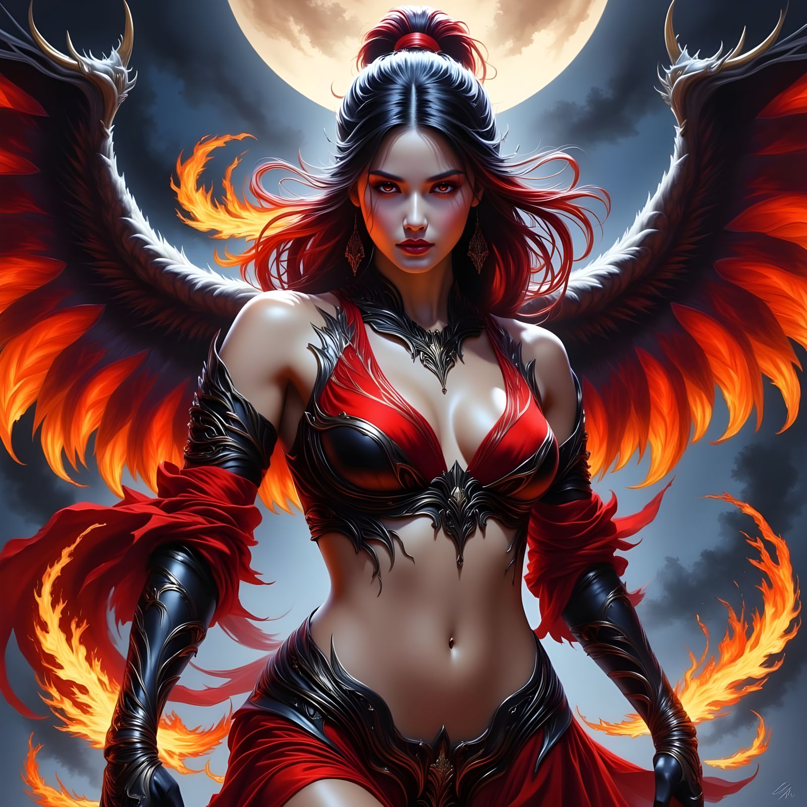 Mystical Ninja Warrior with Fiery Aura