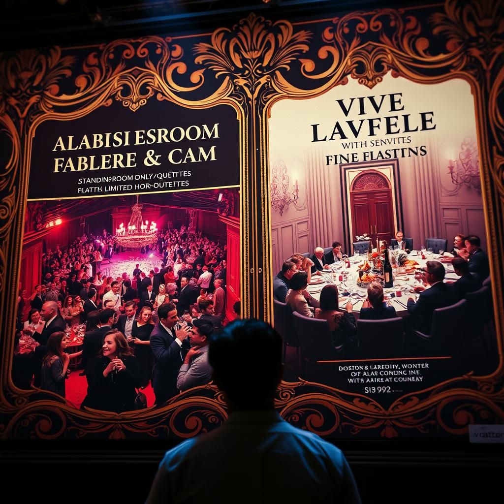 Ornate Event Poster Showing Two Options