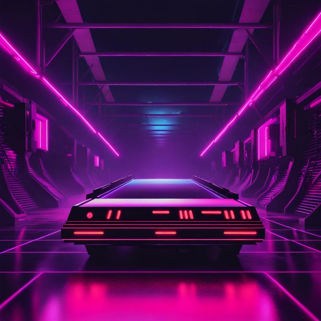 Grimdark Synthwave Neon Retro Style Image
