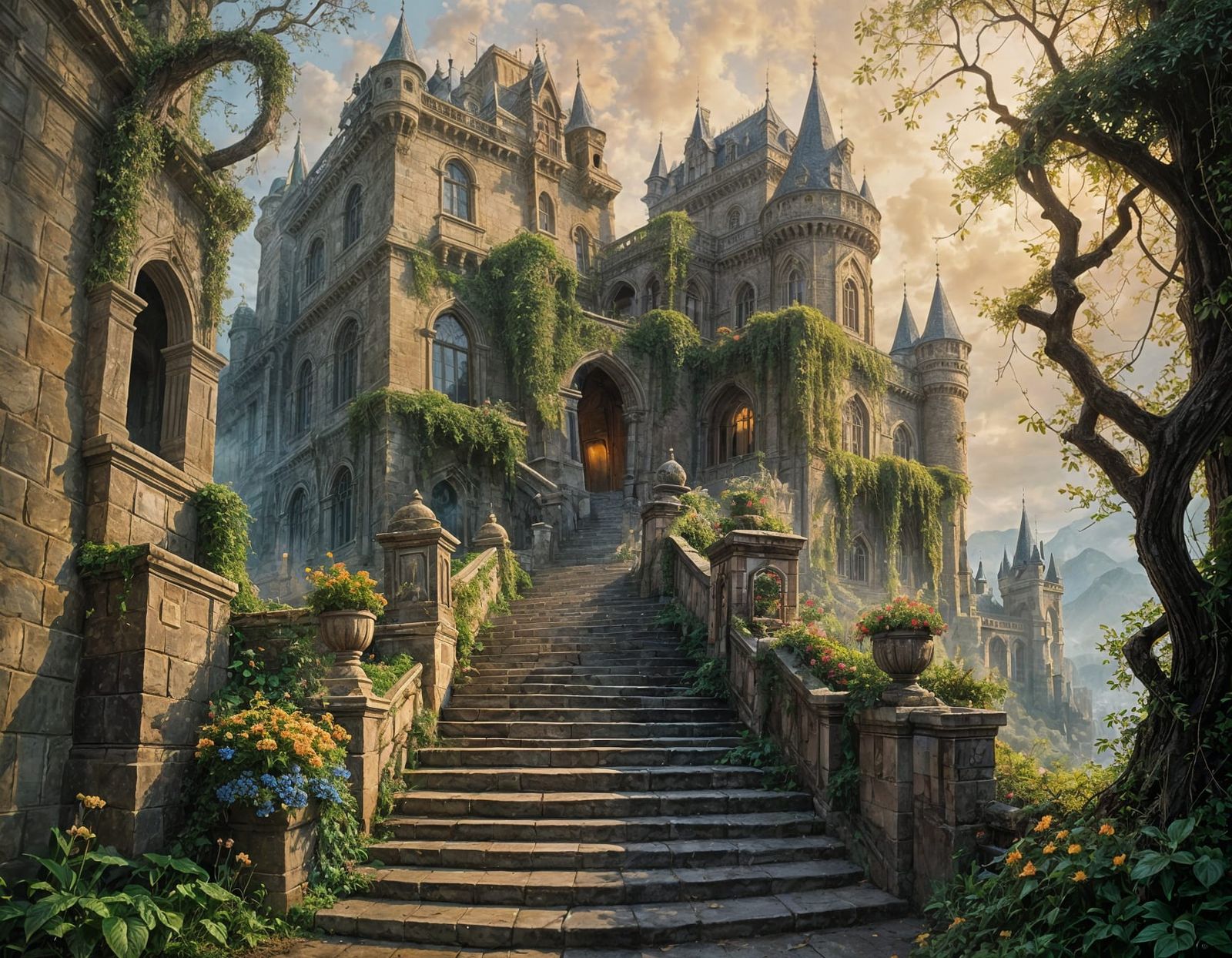Fairytale Mansion: Hyperdetailed Fantasy Novel Cover Art