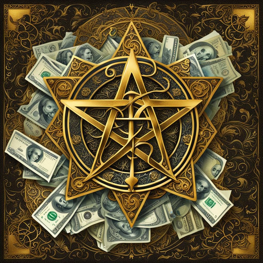 Mystical Pentagram with Cross: Fantasy Concept Art