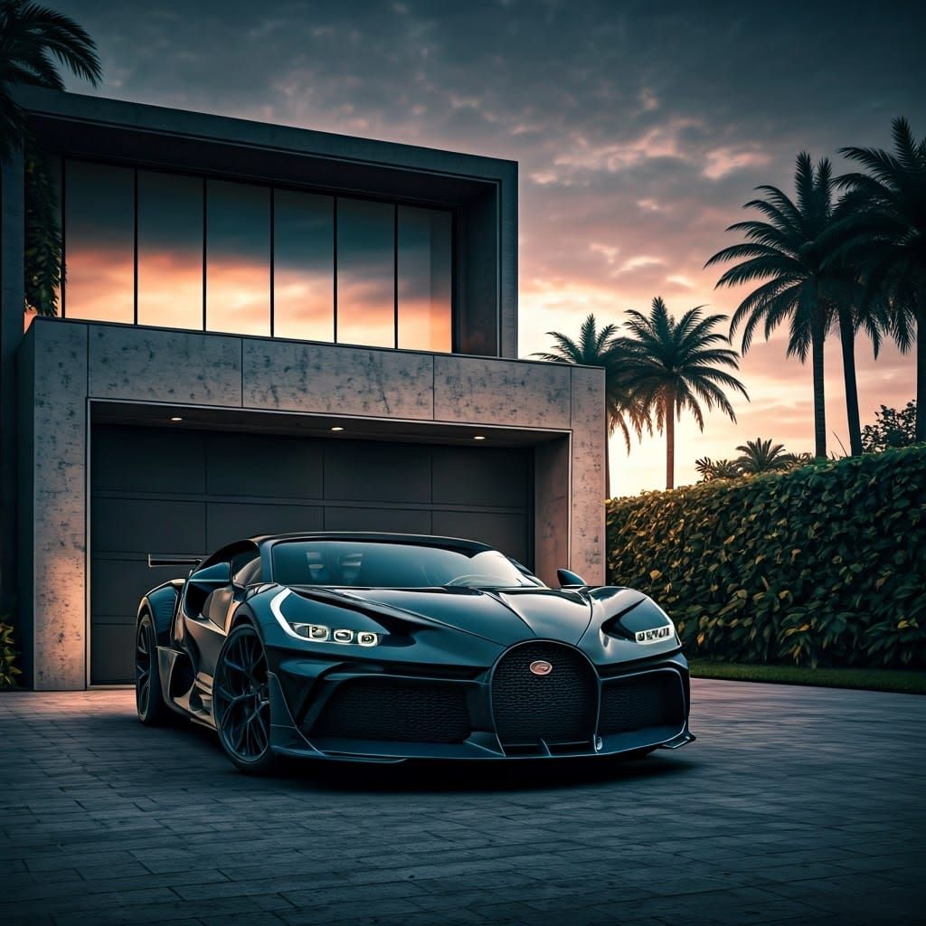Luxurious Bugatti Divo Garage Scene