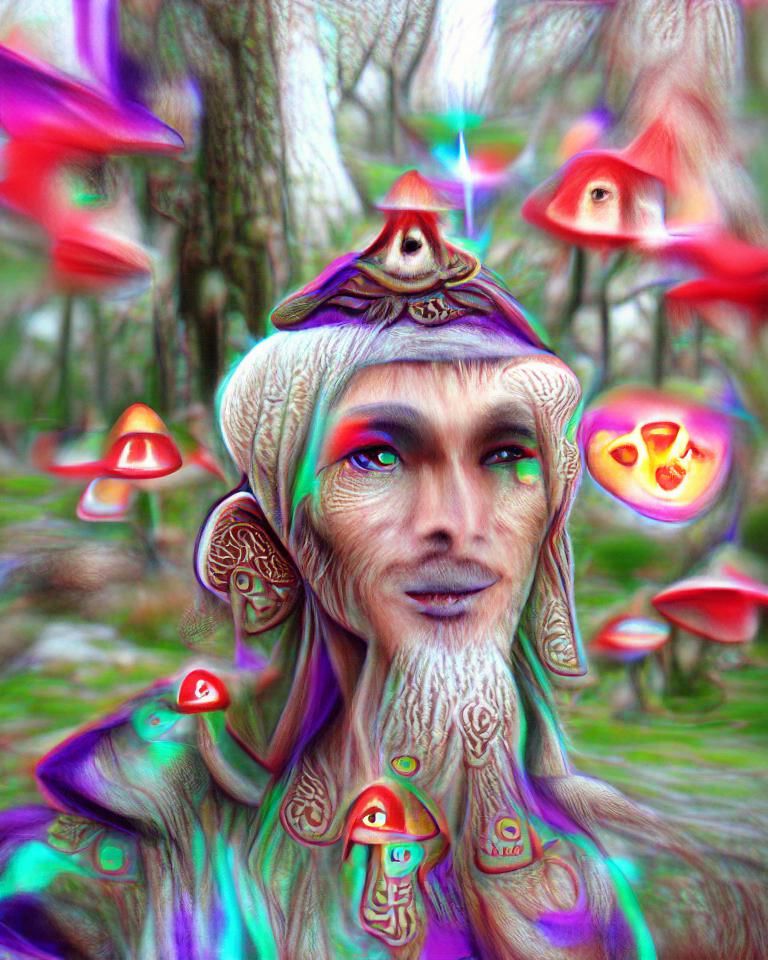 Mushroom Elf Wizard Perceiving Love Frequency
