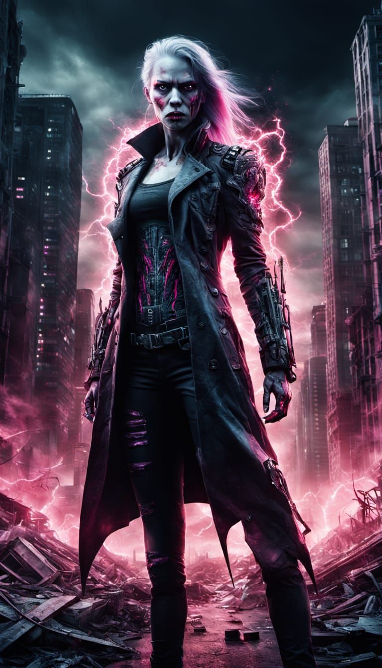 Cybernetic Vampire Monster Destroys City with Lightning