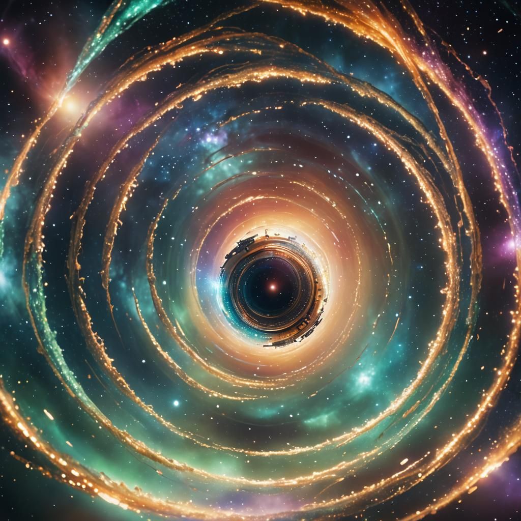 Earth Spaceship Transports Through Mystical Wormhole