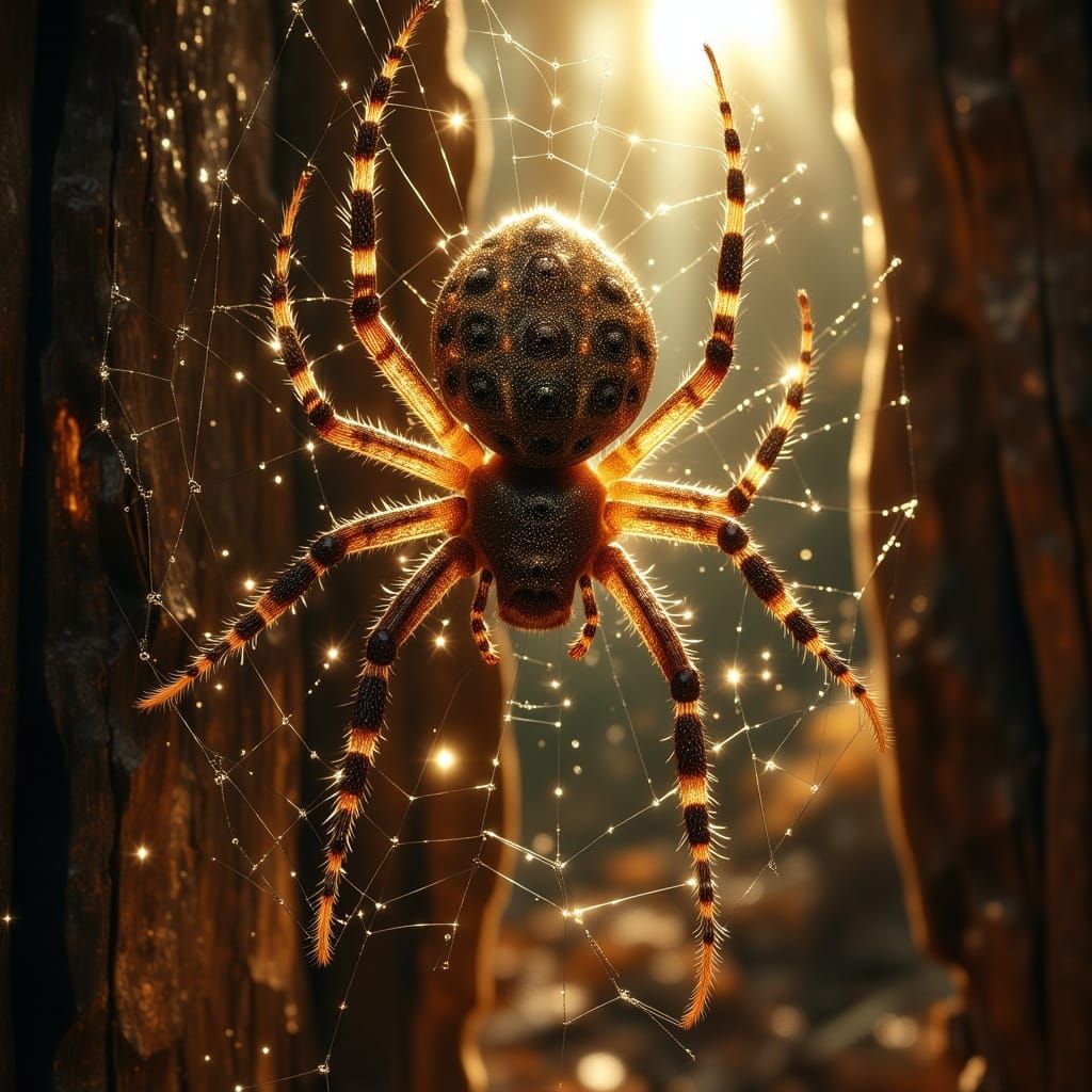 Majestic Spider in Rustic Barn Web