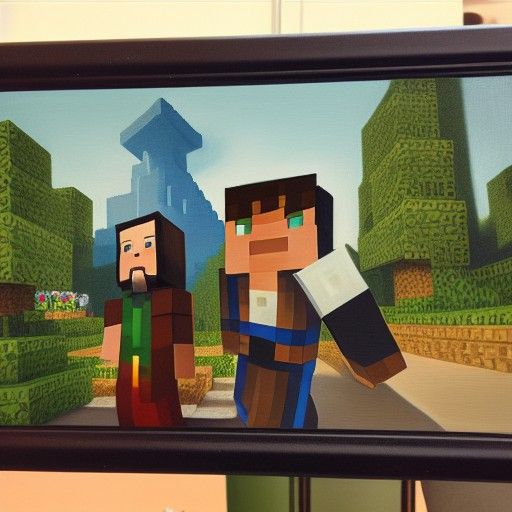 Allay and Vex from Minecraft as Oil Painting