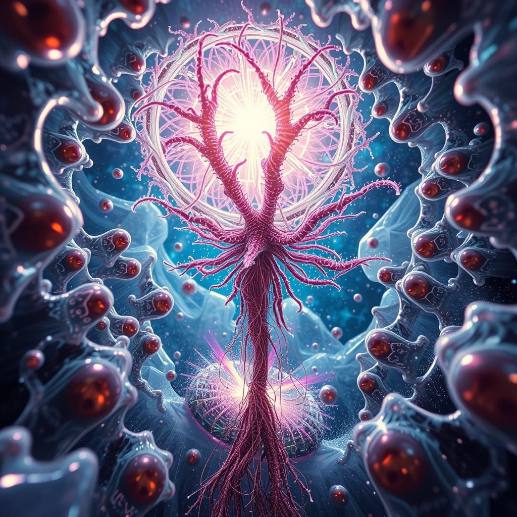 Cosmic Entity in Kaleidoscopic Crystal Matrix