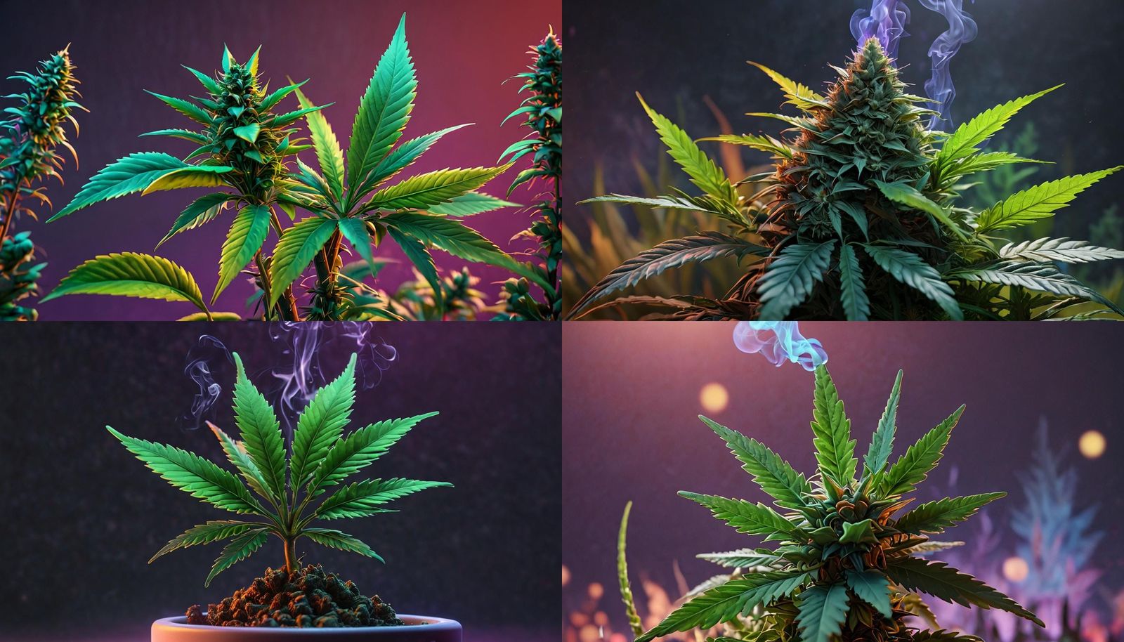 Marijuana Plant Smoking Joint in Pixar Style