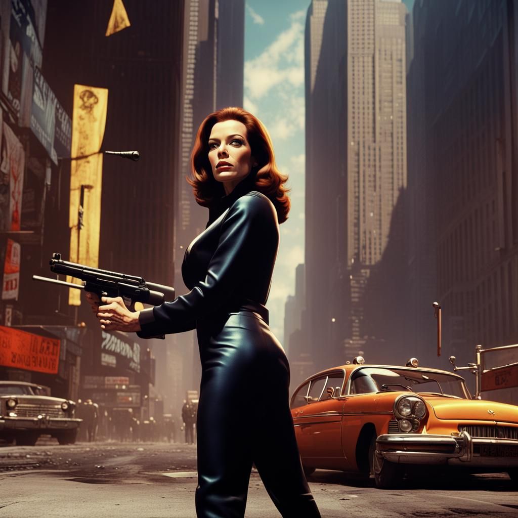 Emma Peel in Detailed Matte Painting Style