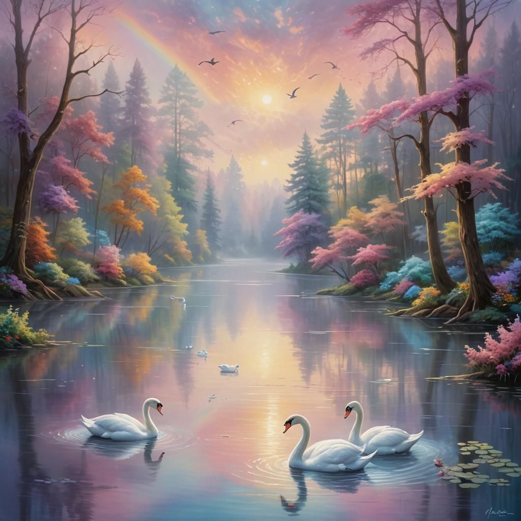 Enchanting Swan Lake: A Whimsical Masterpiece