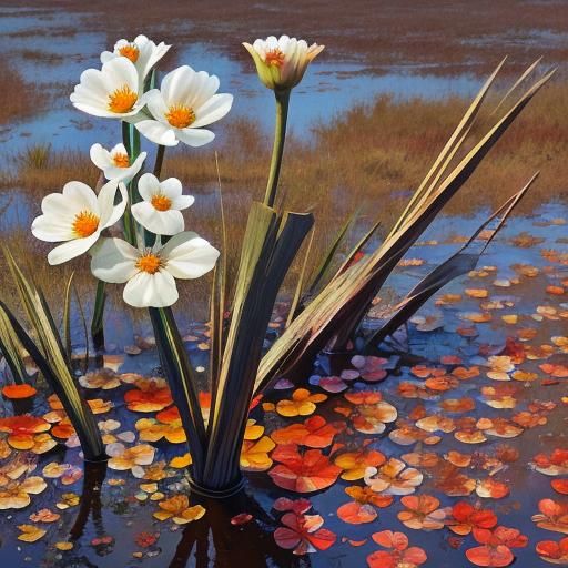 Blood Drop Stains White Swamp Flowers