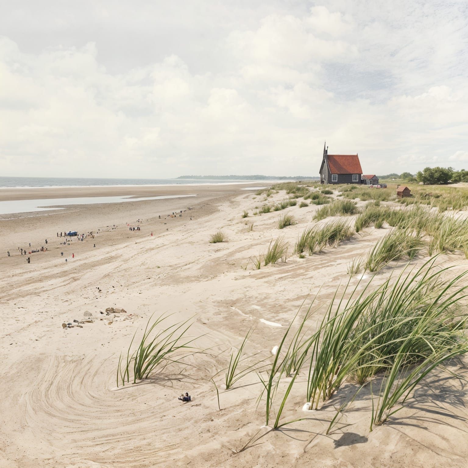 Zeeland Coastline in Watercolor Style