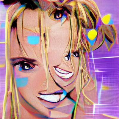 Britney Spears in 90s Anime Pop Art