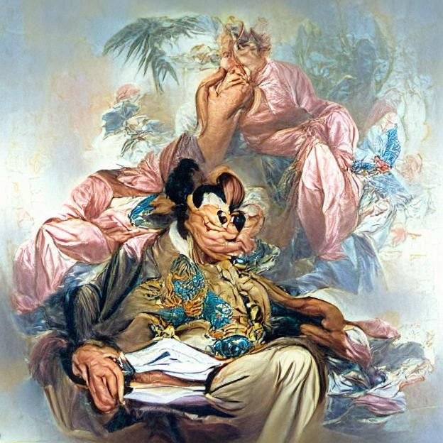 Rococo Disney Portrait in Boucher Style
