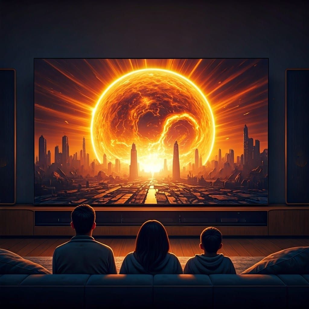 Cosmic Apocalypse in a Futuristic Living Room