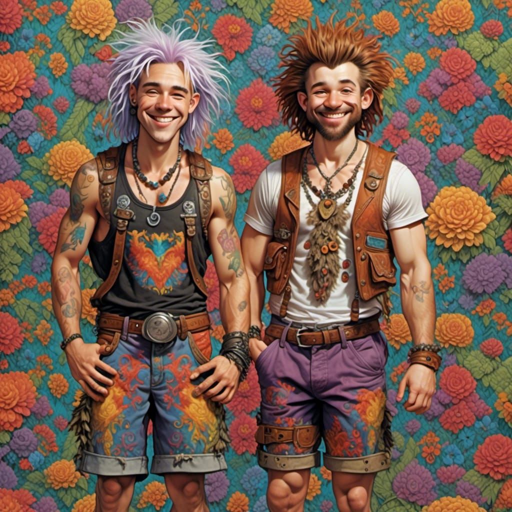 Handsome male couple