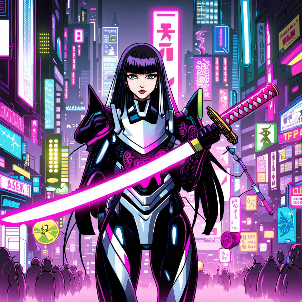 Anime Inspired Cyberpunk Samurai Dua Lipa