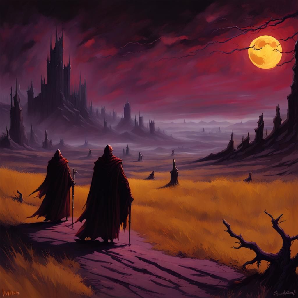 Dark Fantasy Undead Rising Under Blood Moon