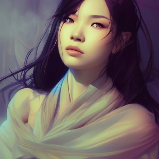Asian Magician Portrait in Artgerm Style
