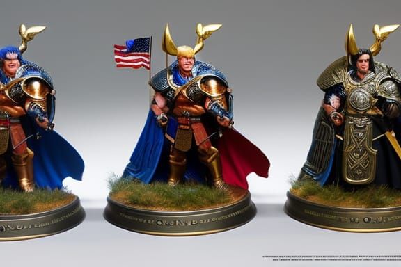 Donald Trump Warrior Portrait with Bronze Armor