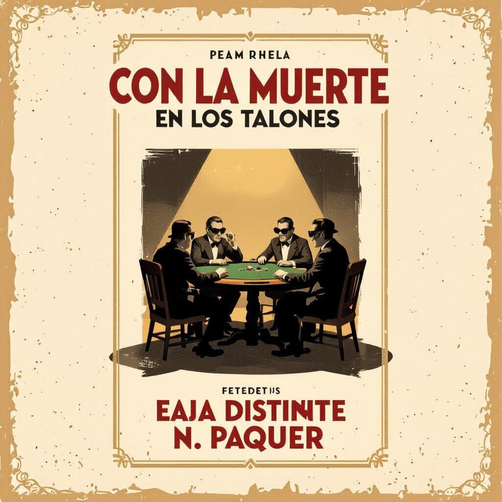 Retro Film Poster: Blind Men at a Poker Table