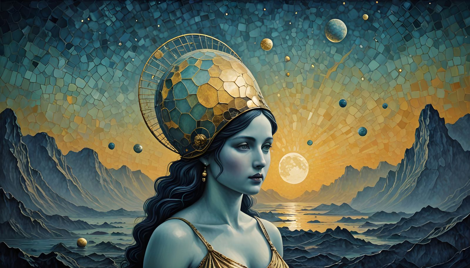 Venus Life in Old Encaustic Style Oil Painting