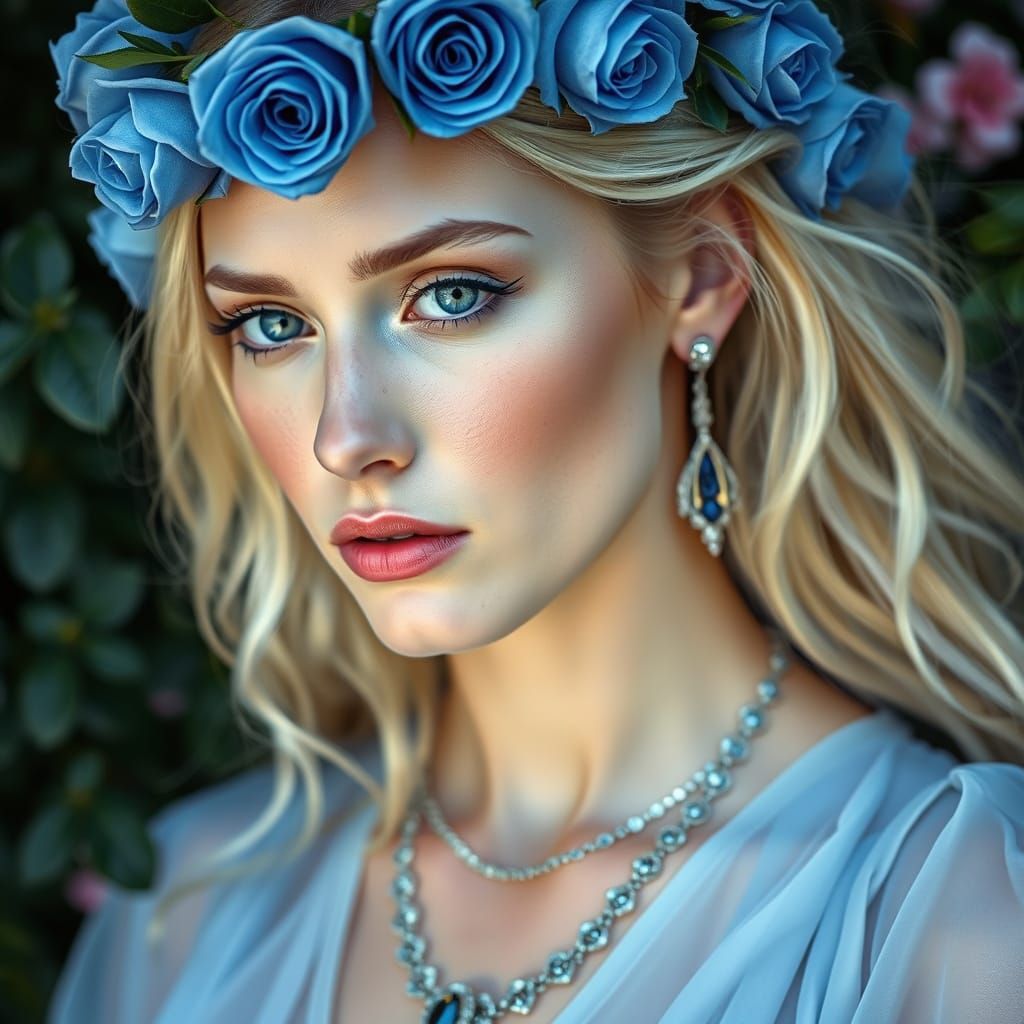 Ethereal Goddess with Blushing Beauty