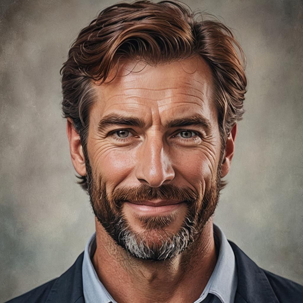 Handsome Doctor with Auburn Hair and Mischievous Smile