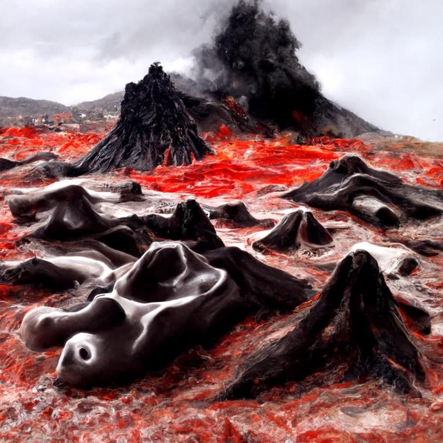 Eldritch Hellish Volcanic Landscape in Hyperdetailed Realism