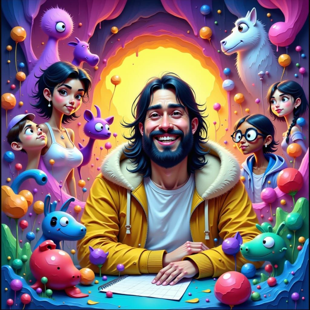 Portrait of Animator James Quintel in Modern Illustration St...