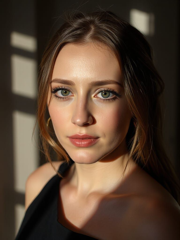 Glowing Portrait of a Stunning Woman in Dramatic Lighting