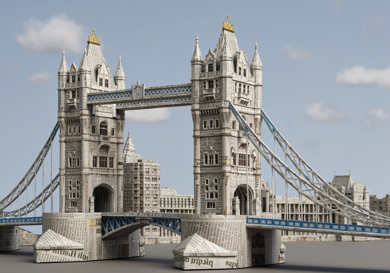 London Bridge Newspaper Model: A Paper Art Masterpiece