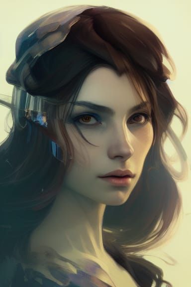 Detailed Portrait with Dynamic Lighting, Digital Art