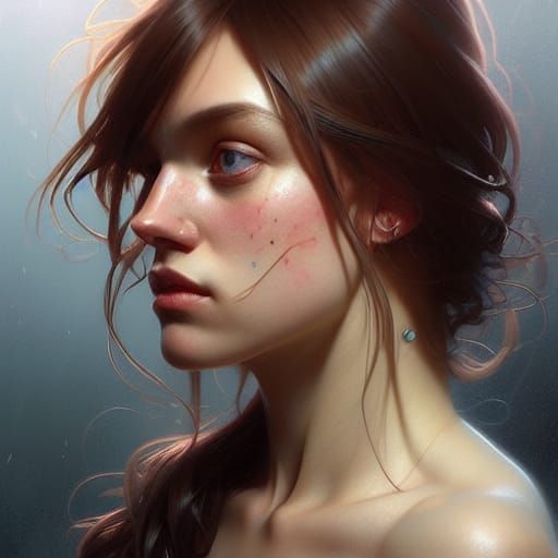 Ethereal Portrait of Loneliness in Hyperdetailed Style