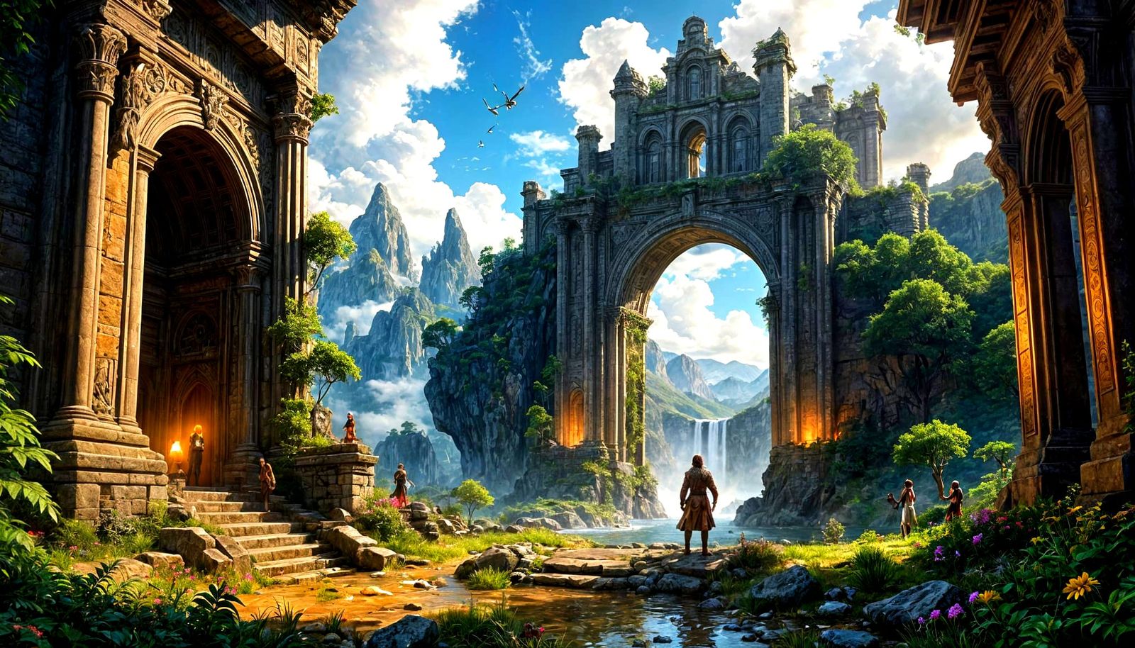 Fantasy World Video Game Cover in Hyperrealistic Digital Art