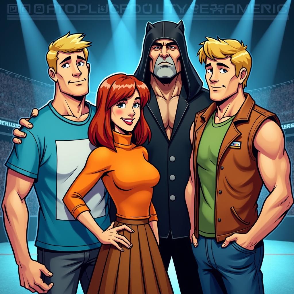 Scooby-Doo Meets WWE: Comic Book Illustration