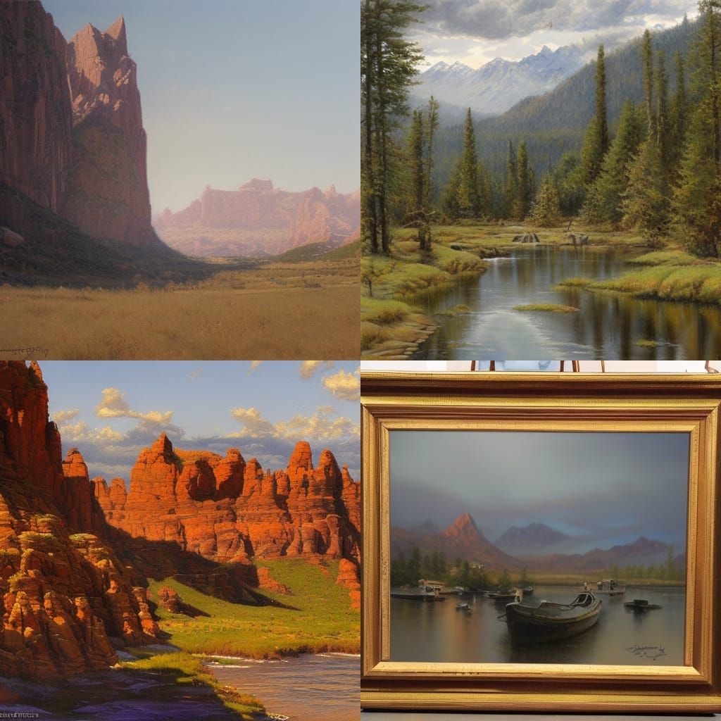 Sharp Focus Oil Painting with Bokeh