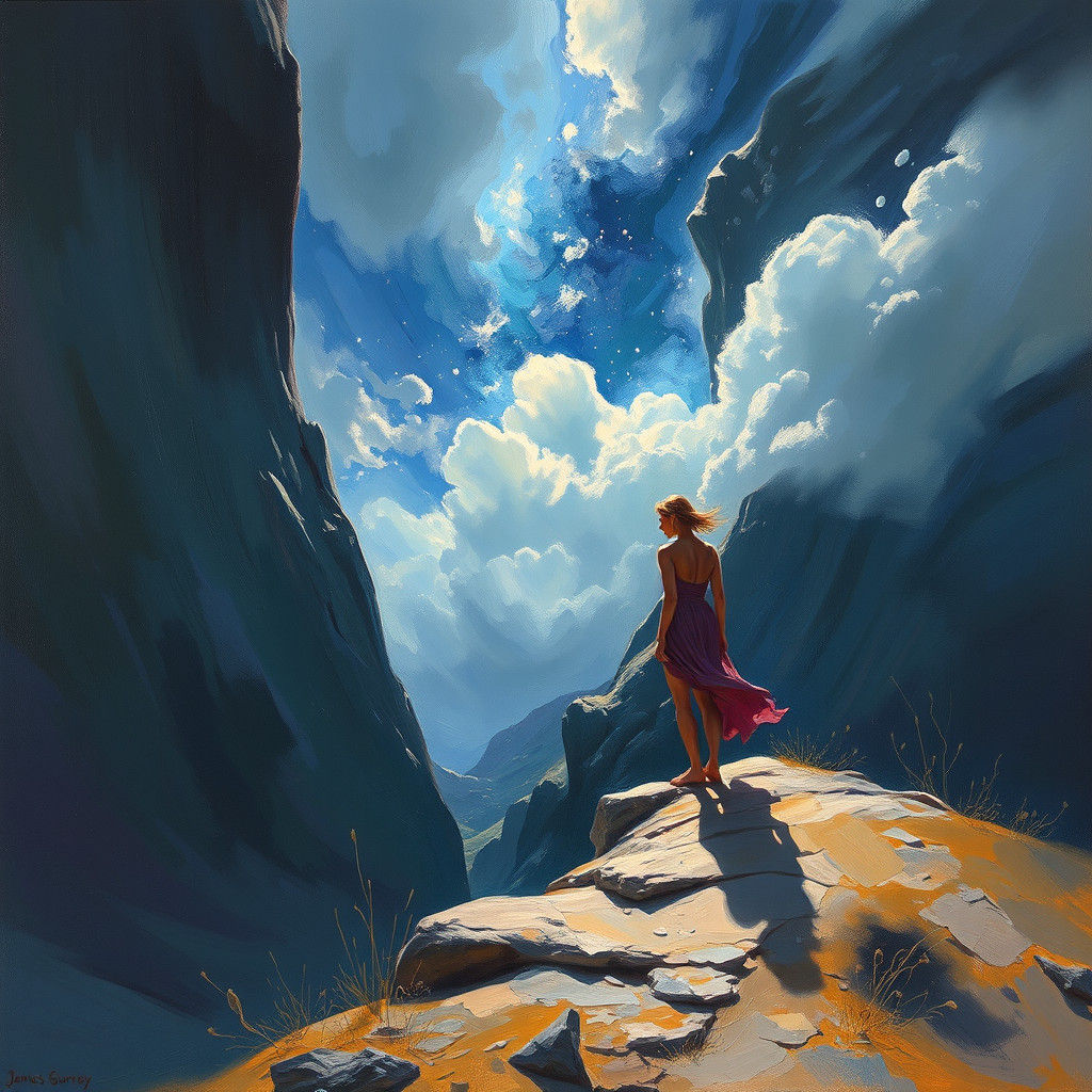 Melancholic Oil Painting of Unreachable Distance