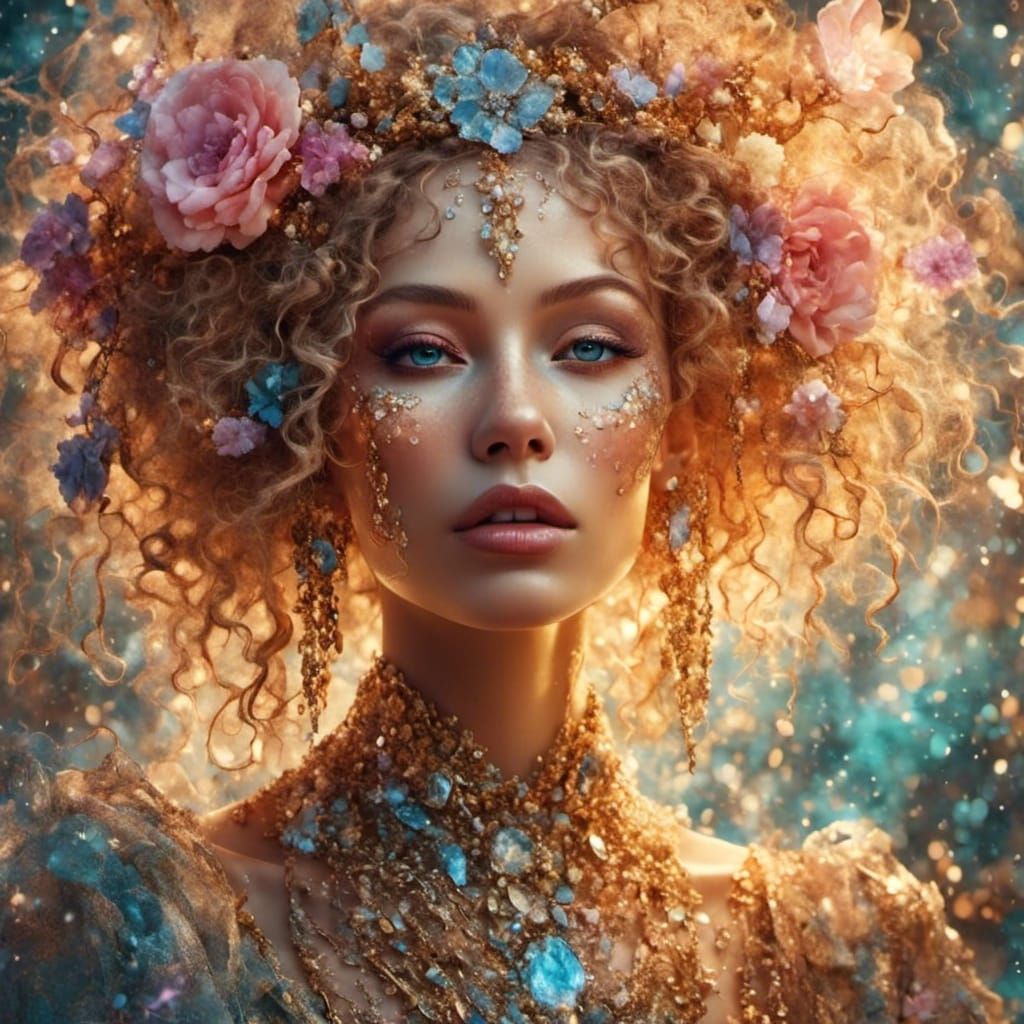 Surreal Woman Portrait in Impressionist Style