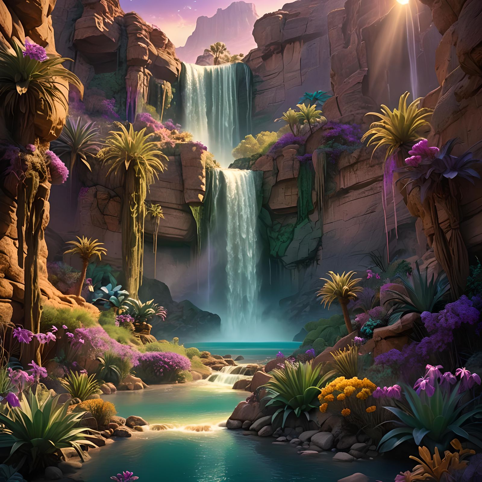 Oasis waterfall